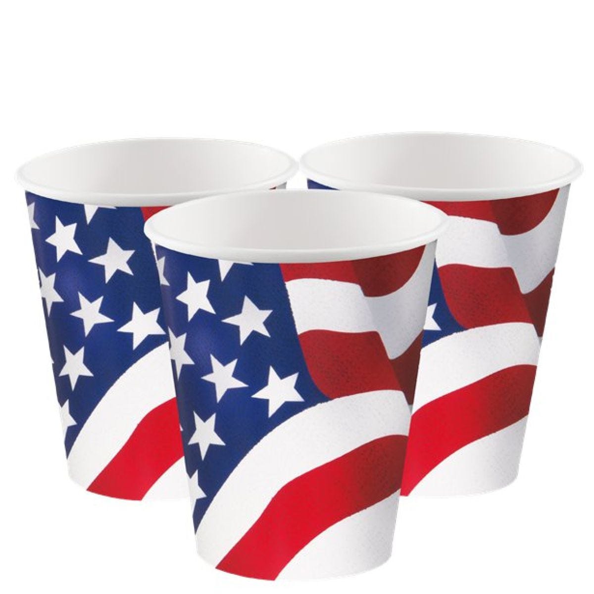 American Flag Paper Cups - 266ml (8pk)