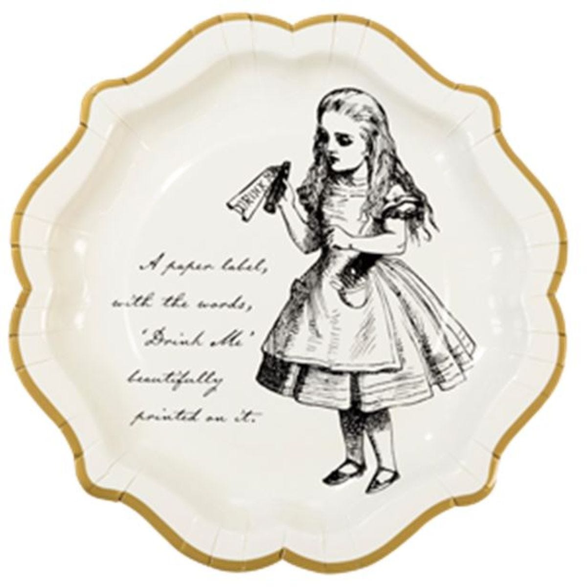 Alice in Wonderland Plates - 23cm (12pk)