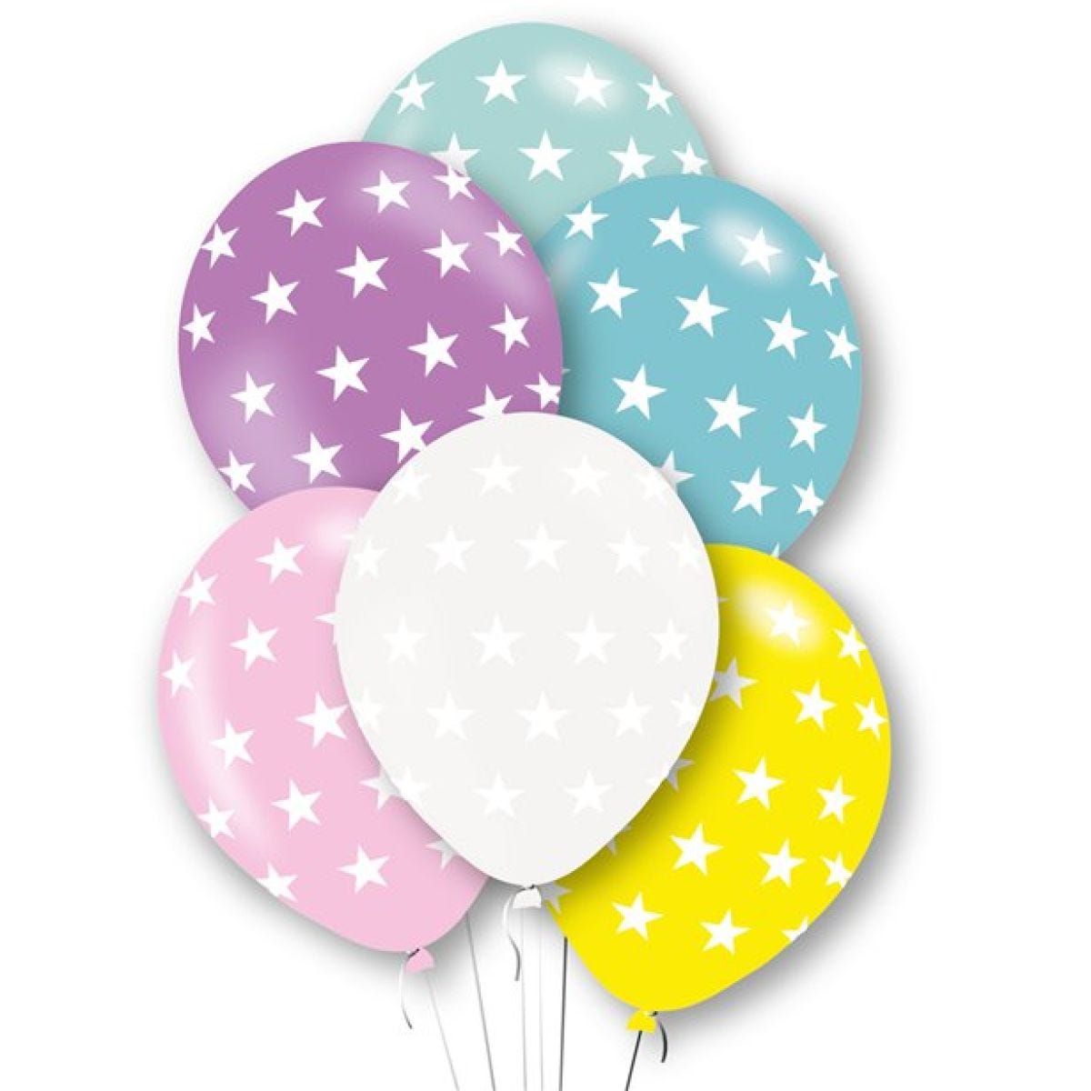 Star Print Assorted Latex Balloons - 11"