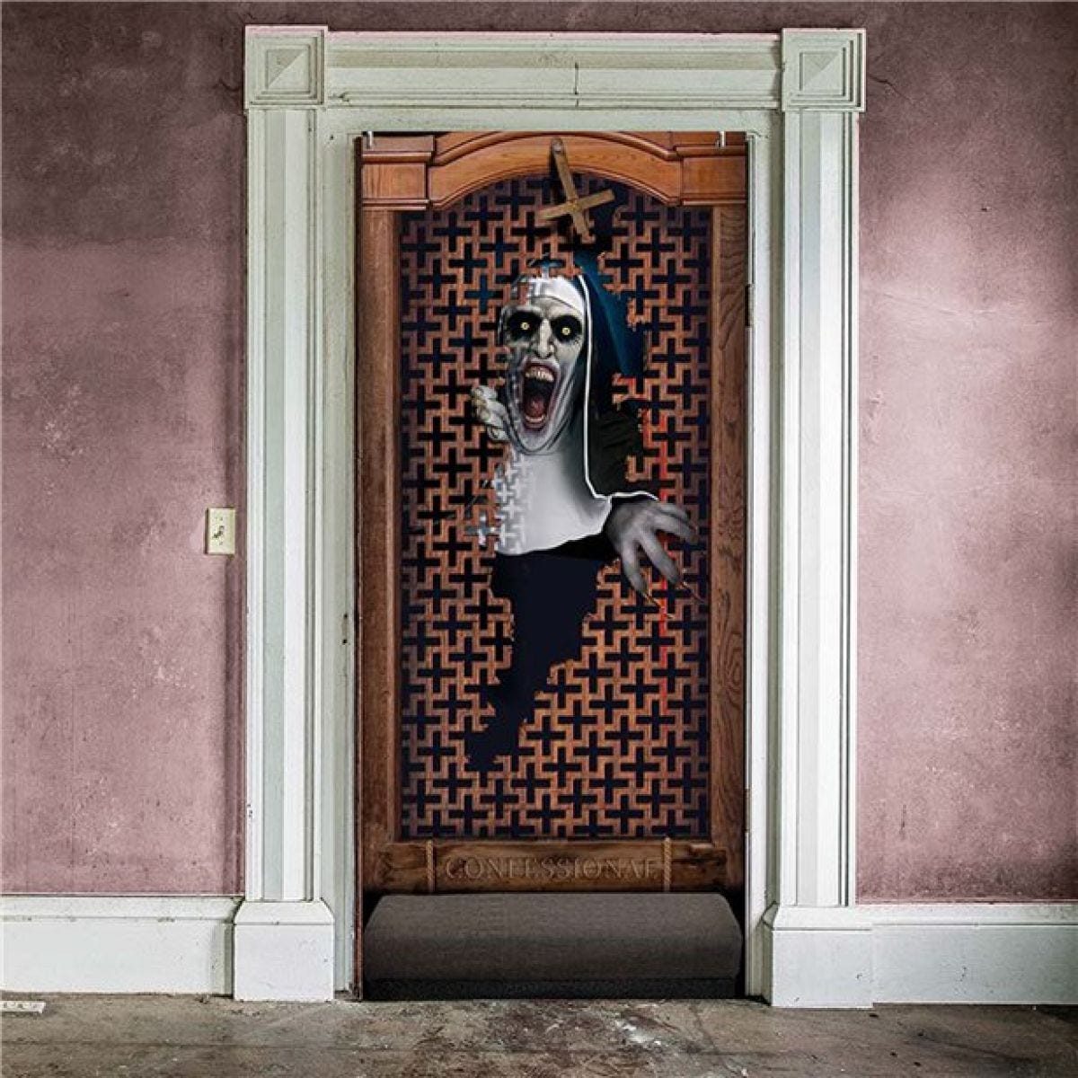 Evil Nun Door Decoration - 80cm x 1.8m