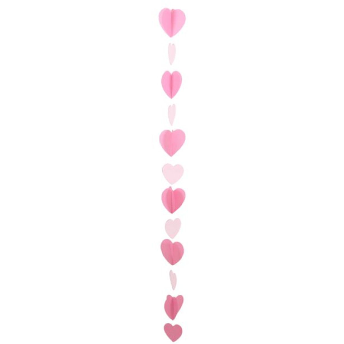 Pink Paper Heart Balloon Tail - 1.2m