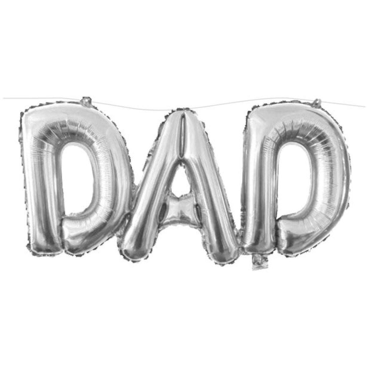 Dad Silver Foil Balloon Bunting