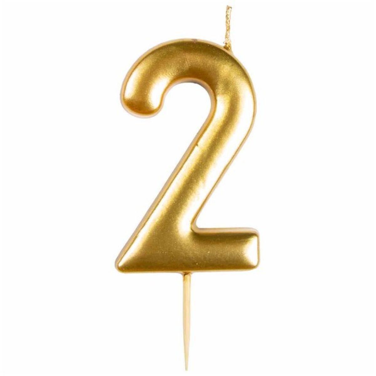 Number 2 Gold Candle