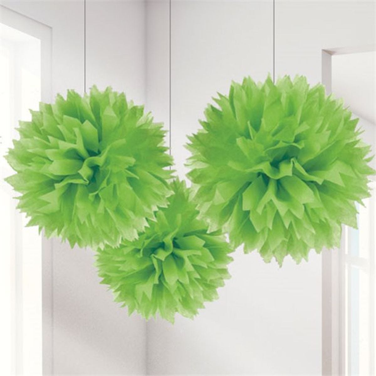 Lime Green Pom Pom Decorations - 40cm