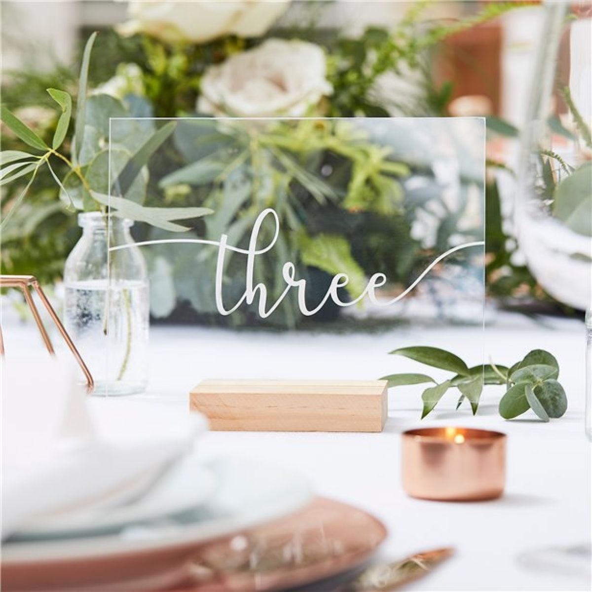 Botanical Wedding Acrylic Table Numbers 1-12 (12pk)