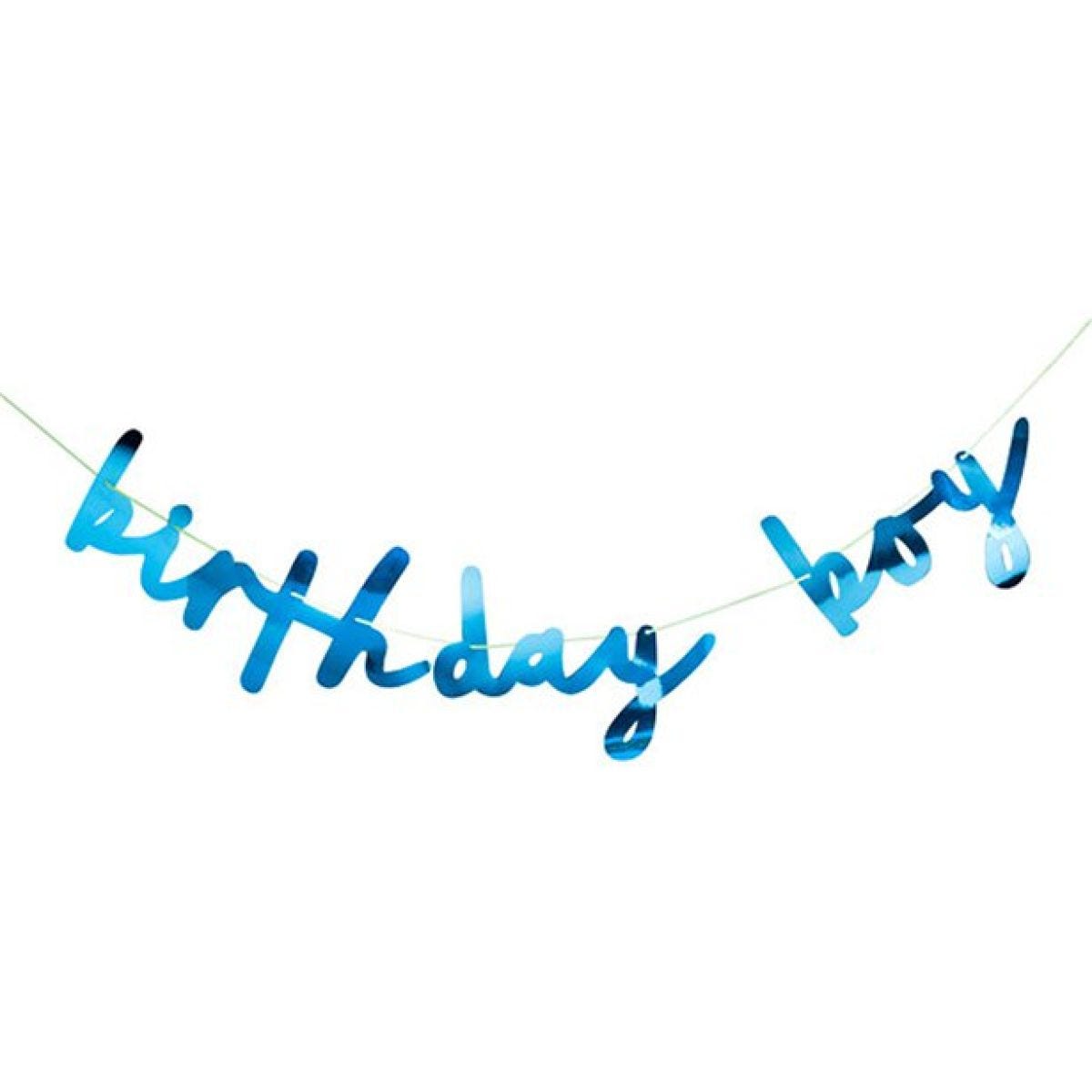 Blue &apos;Birthday Boy&apos; Paper Banner - 2m