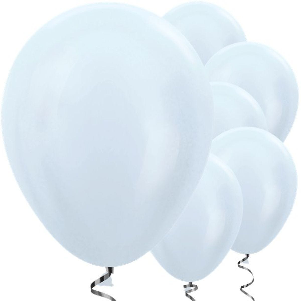 White Satin Balloons - 12" Latex