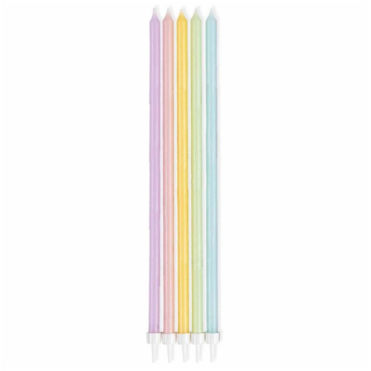Pastel Assorted Tall Candles - 16cm