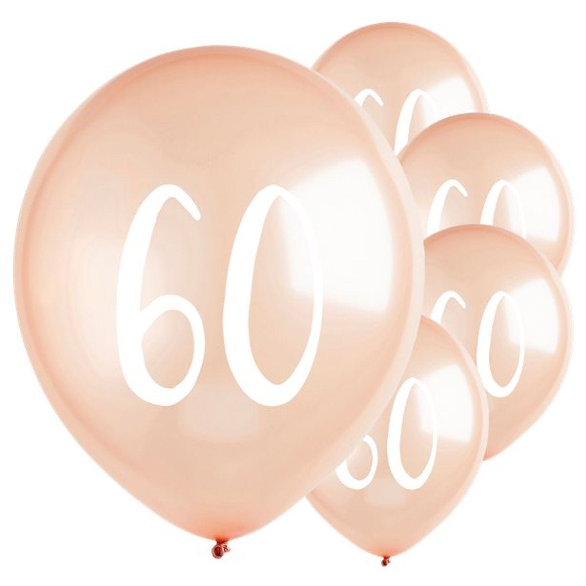 Rose Gold 60th Milestone Balloons - 12" Latex