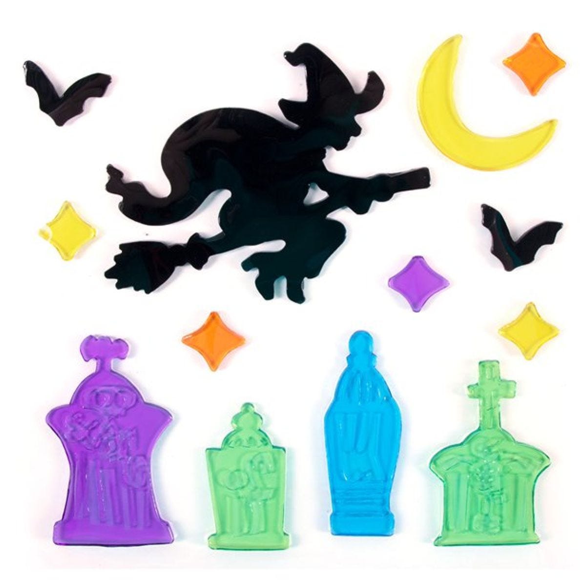 Witch & Tombstone Gel Window Cling