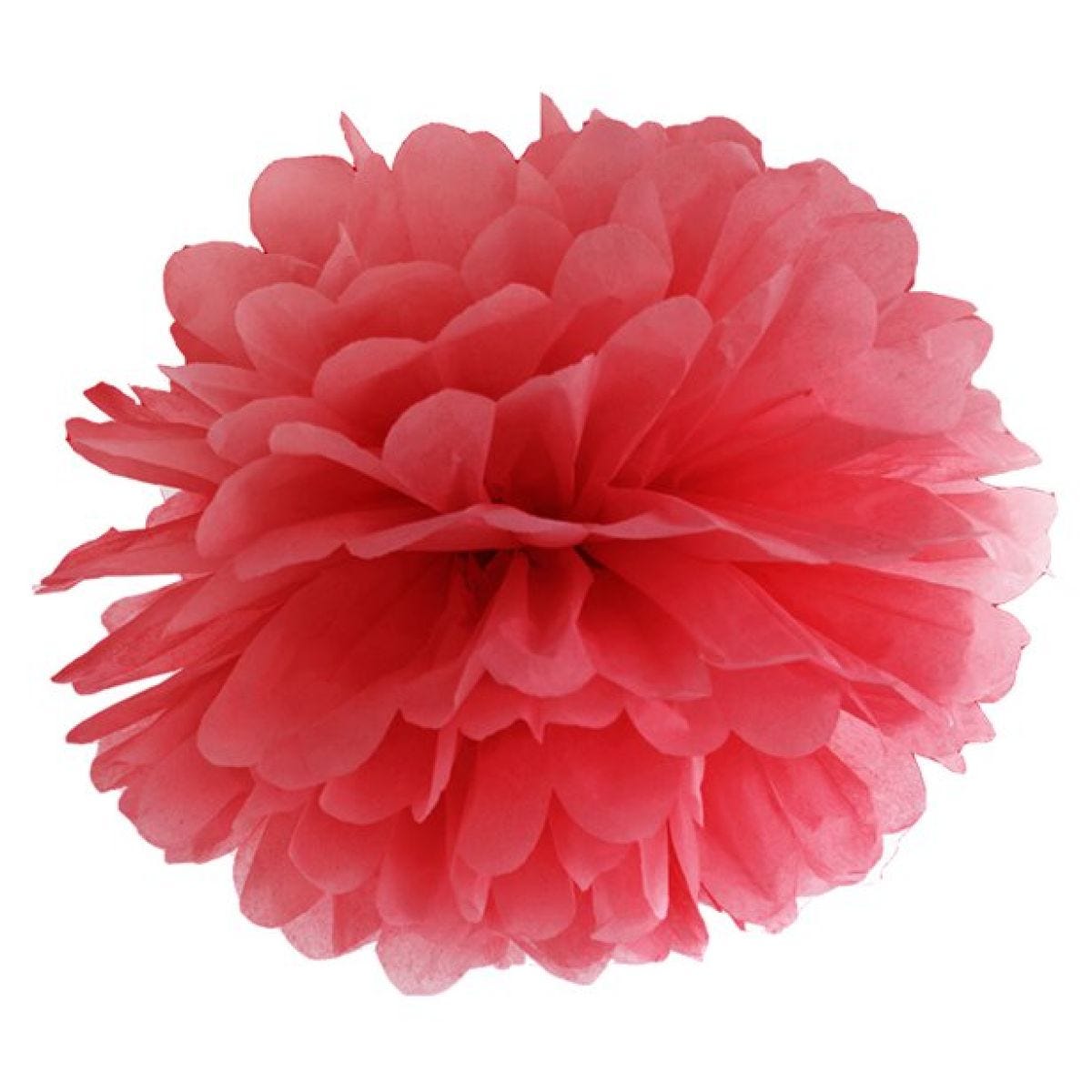 Red Pom Pom Decoration - 25cm