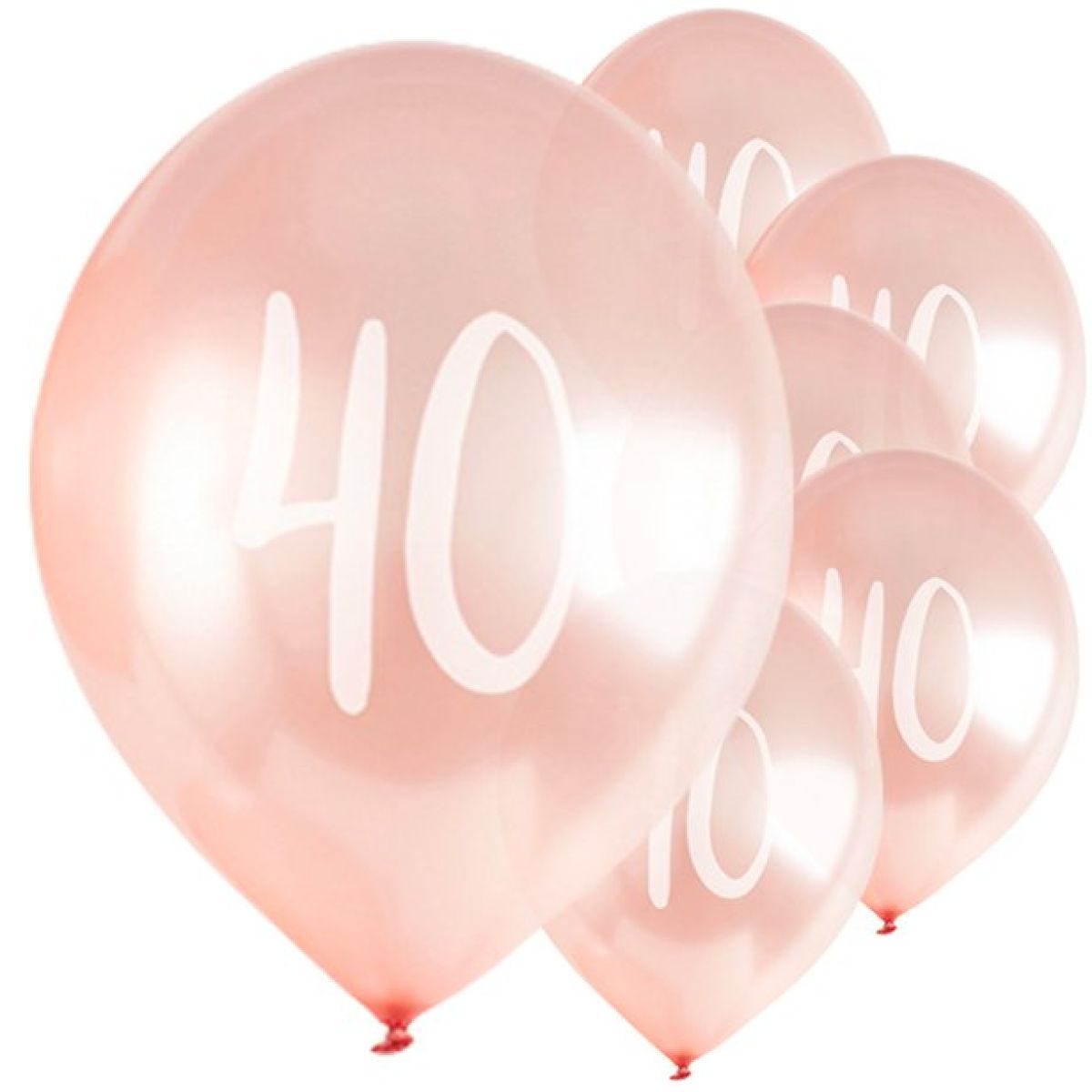 Rose Gold 40th Milestone Balloons - 12" Latex