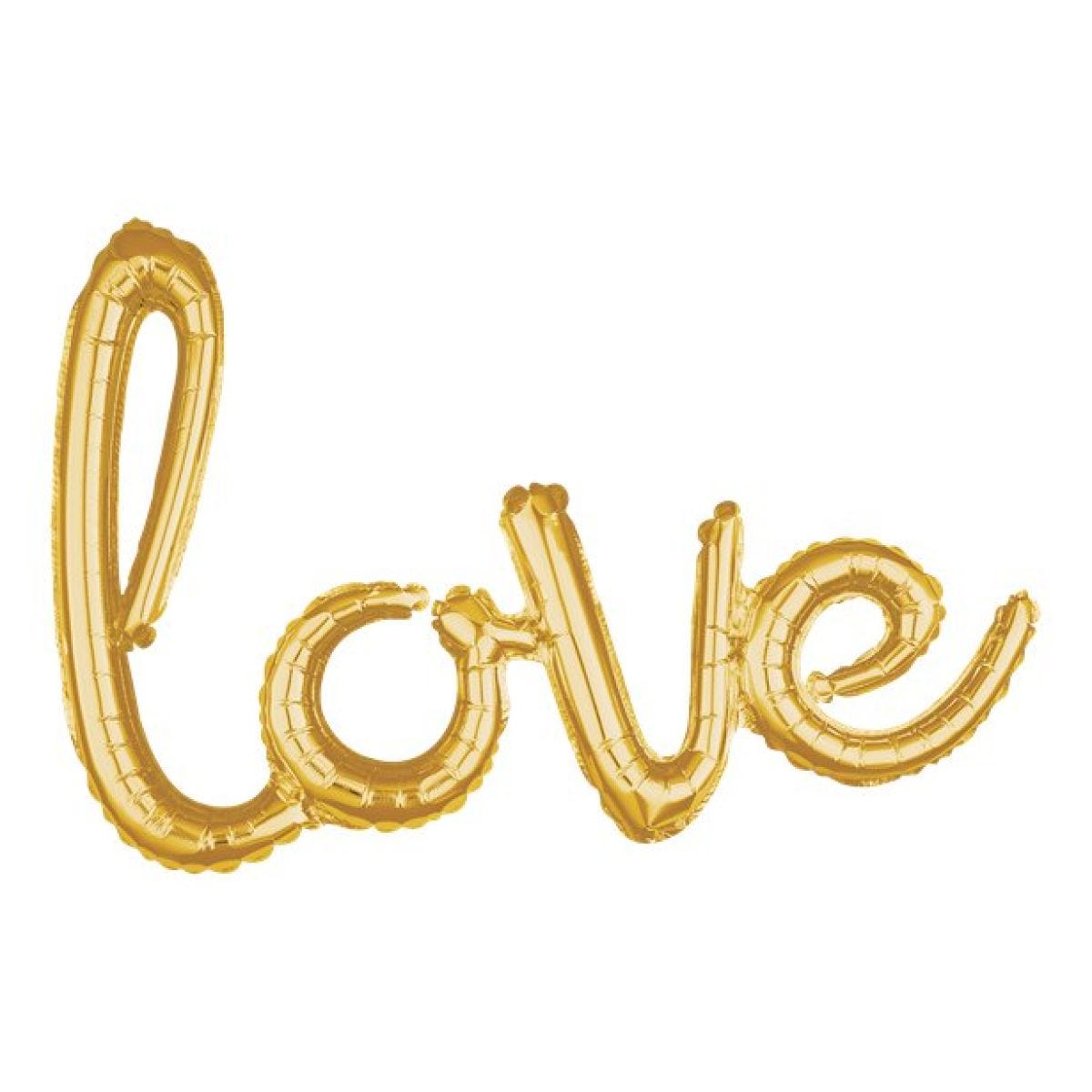 Gold Love Phrase Balloon - 31" Foil