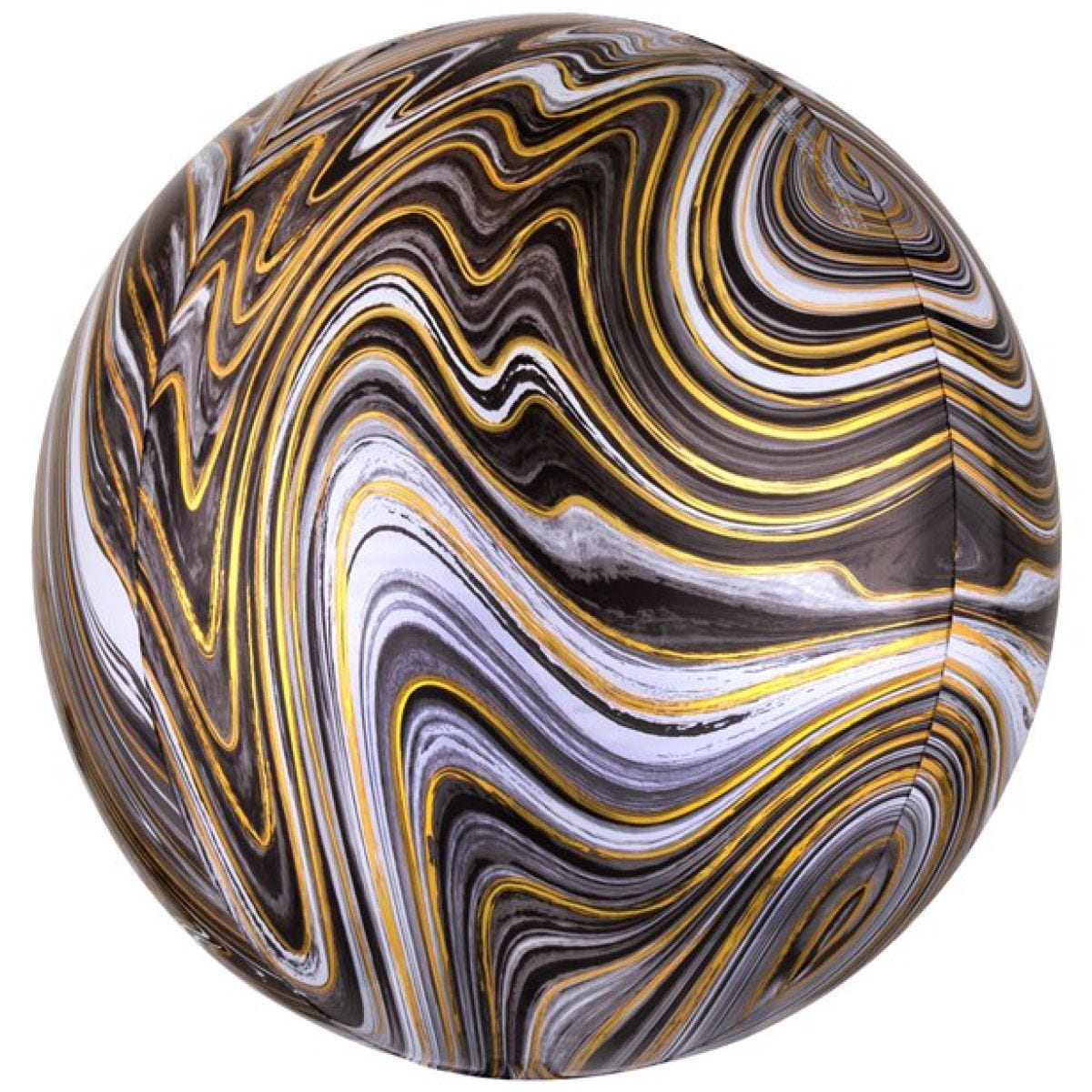 Black Marblez Orbz - 16" Foil Balloon