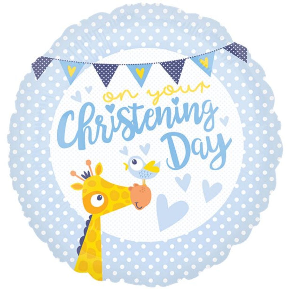 Blue Christening Day Balloon - 18" Foil