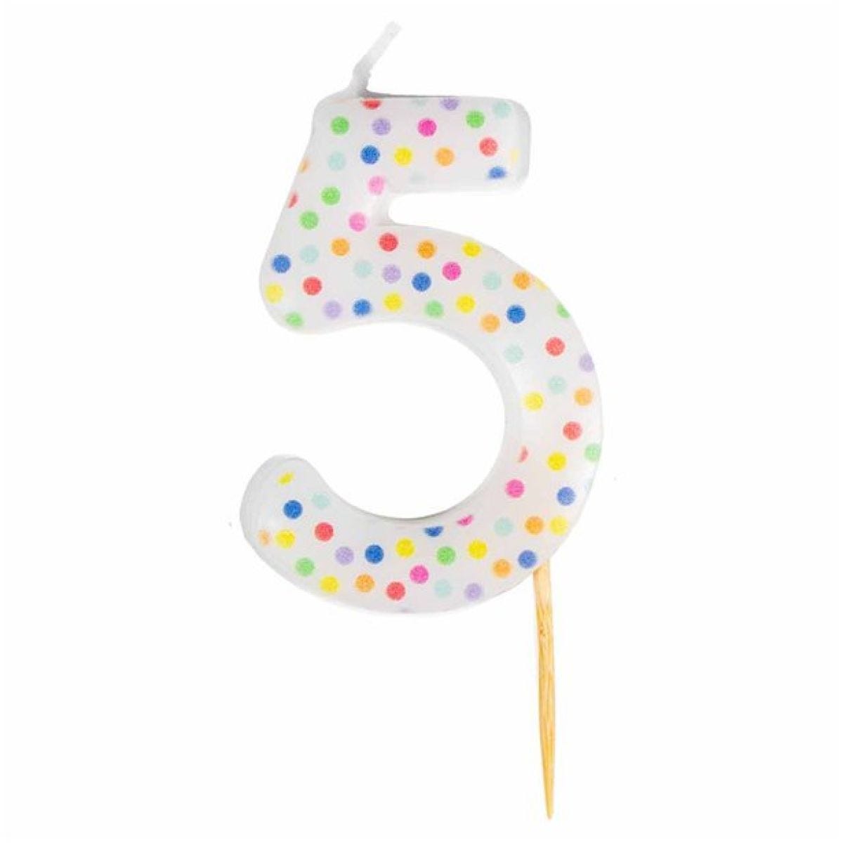 Number 5 Dots Candle