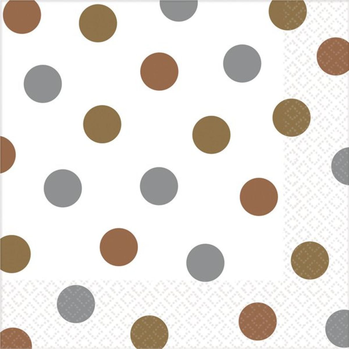 Metallic Polka Dot Napkins - 33cm