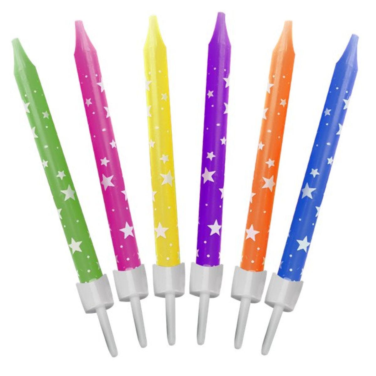 Star Patterned Candles Multi Coloured