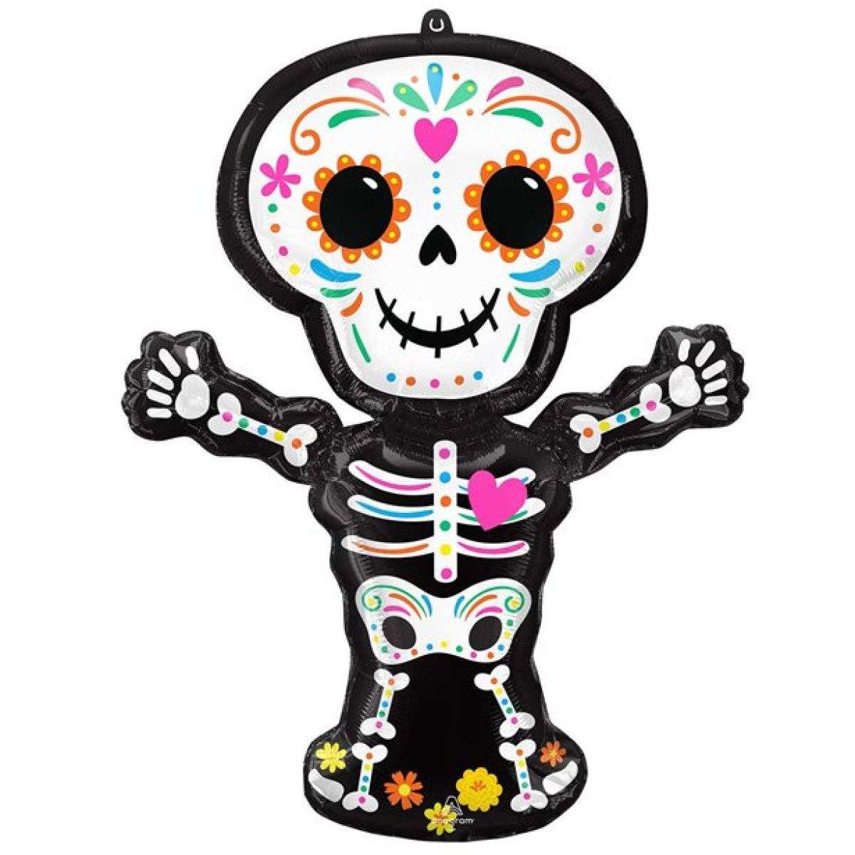 Day of the Dead Skeleton SuperShape Balloon - 34" Foil