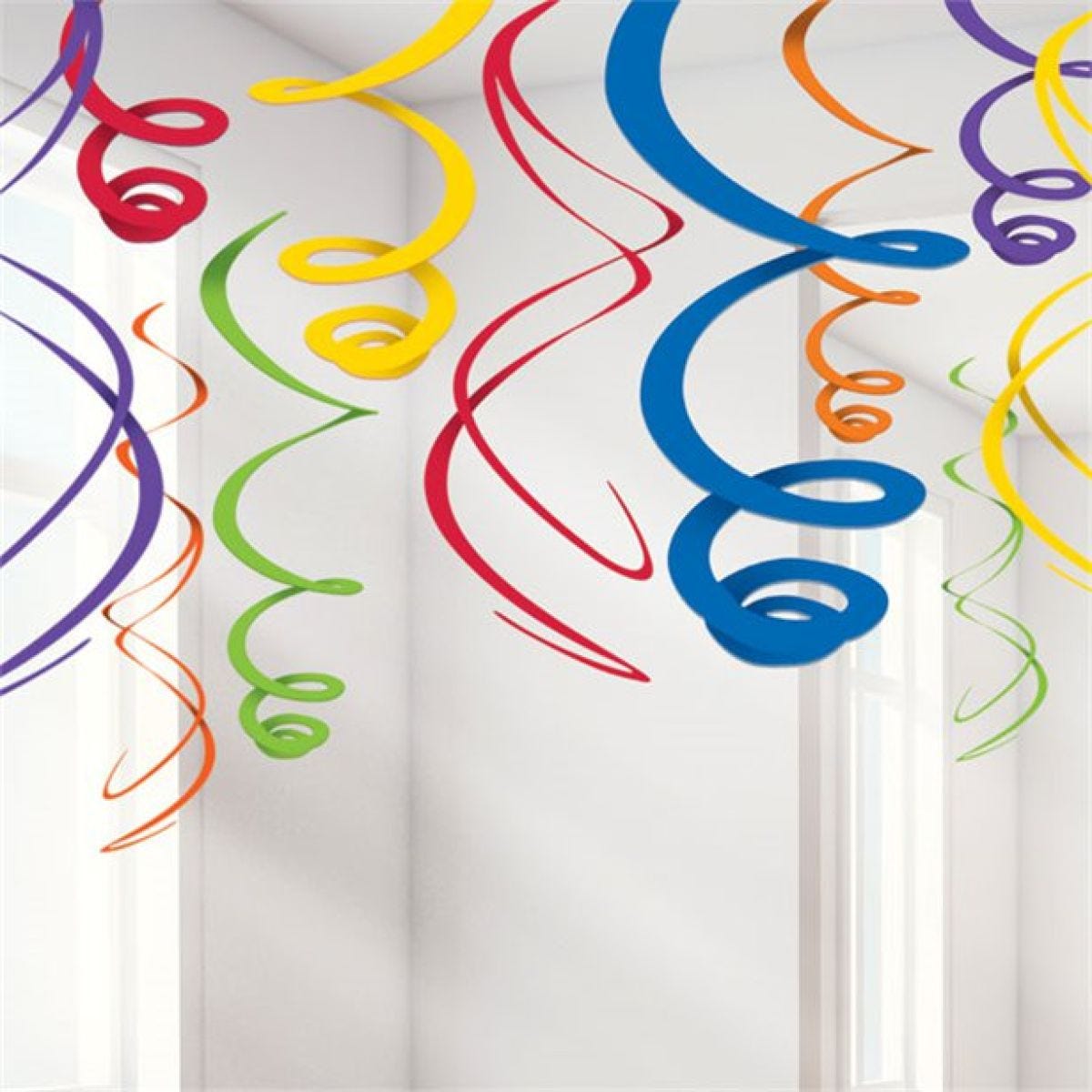 Rainbow Hanging Swirls Decoration - 55cm