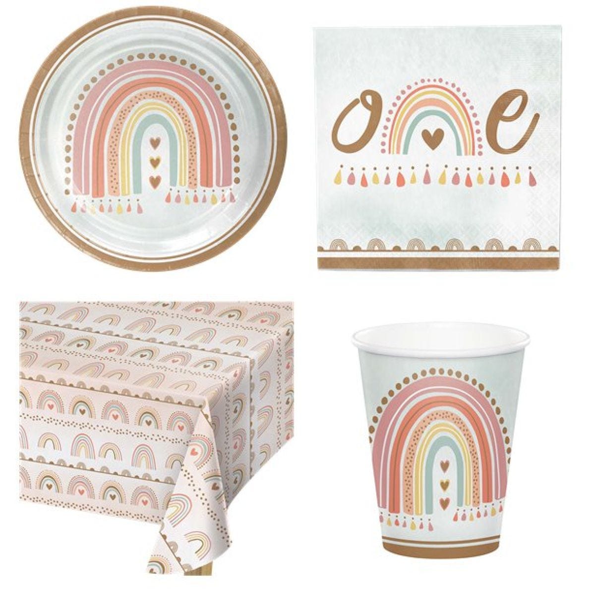 Boho Rainbow 1st Birthday Value Party Pack