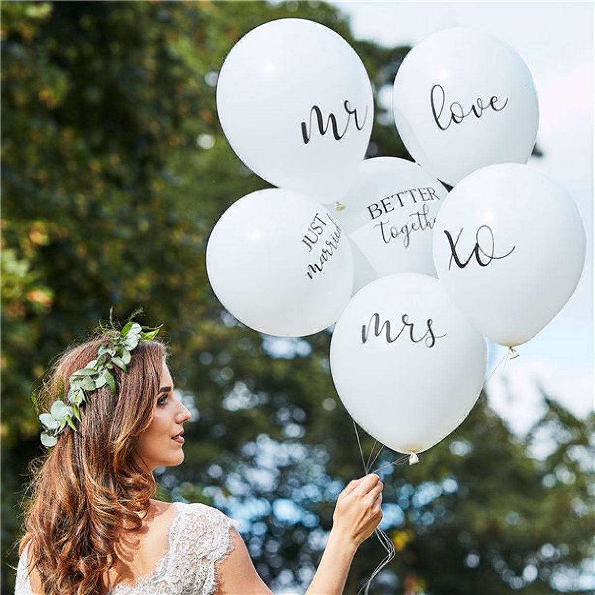 Botanical Wedding White Latex Balloons - 12" (6pk)