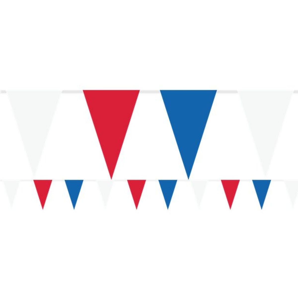 Red, White & Bue Plastic Bunting - 10m