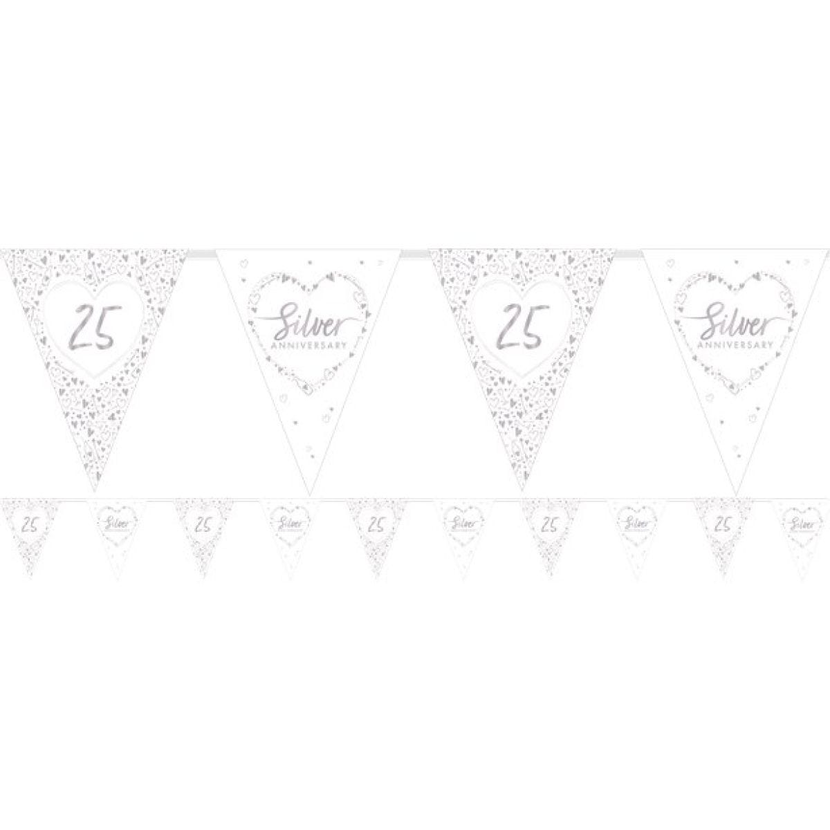 25th Silver Wedding Anniversary Flag Bunting - 3.7m