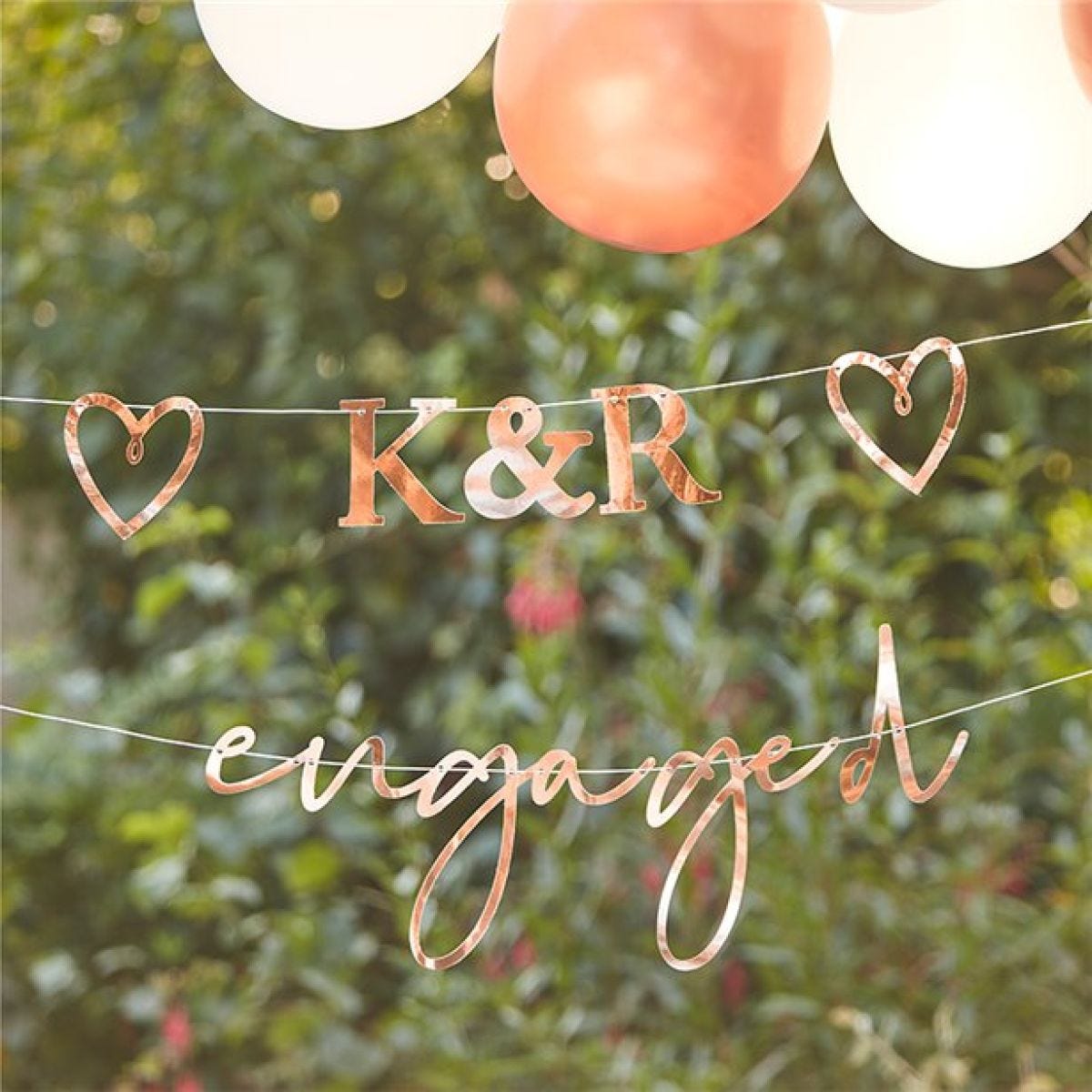 Engaged Rose Gold Customisable Bunting