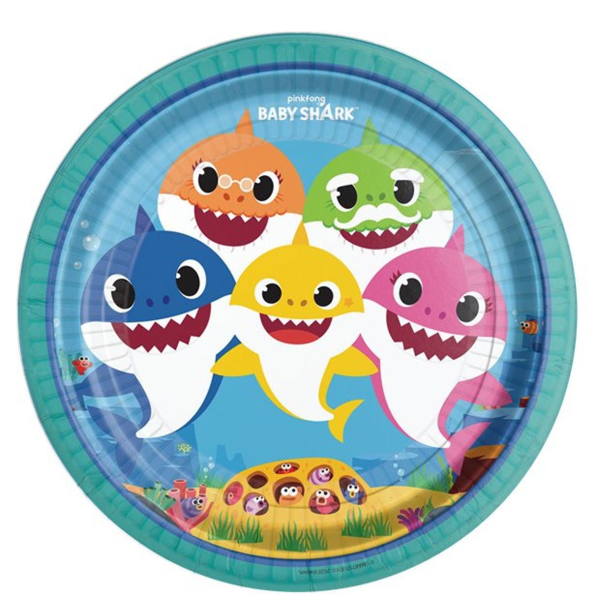 Baby Shark Paper Party Plates - 23cm