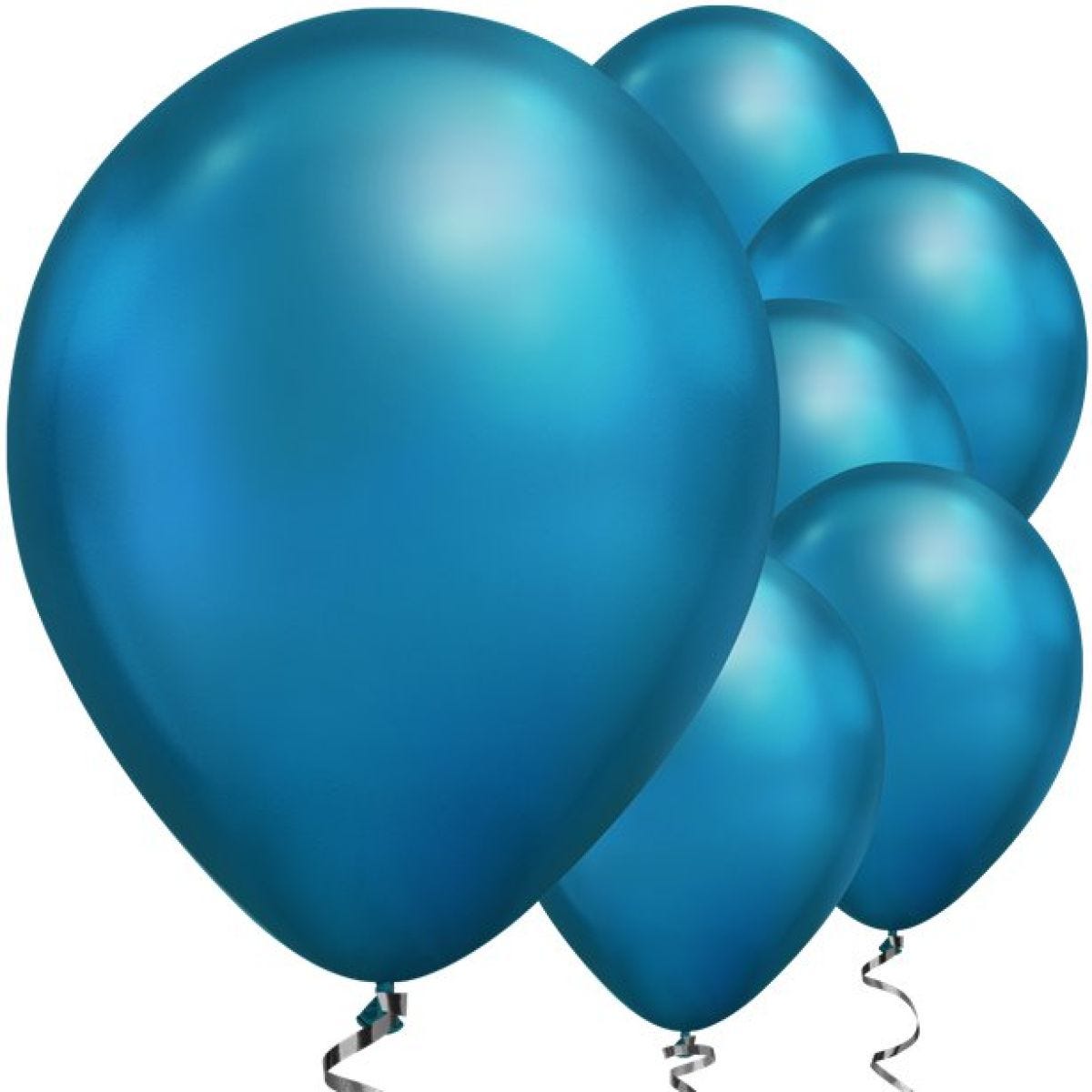 Blue Chrome Balloons - 11" Latex
