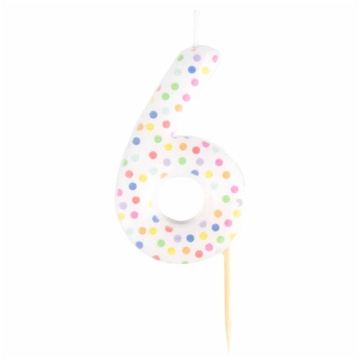 Number 6 Dots Candle
