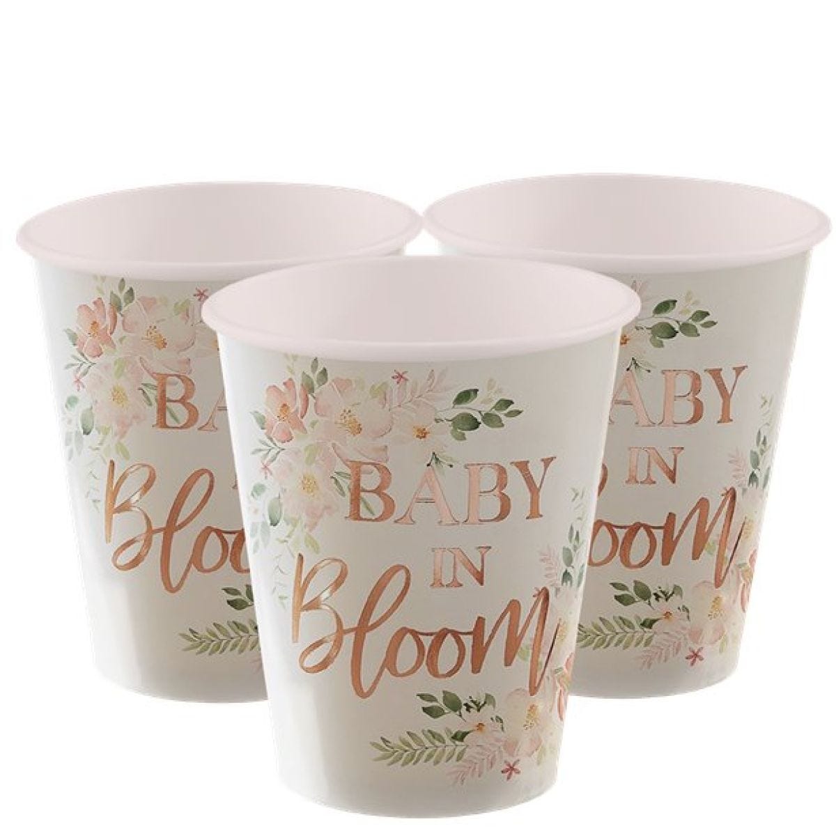 Baby In Bloom Floral Paper Cups - 256ml