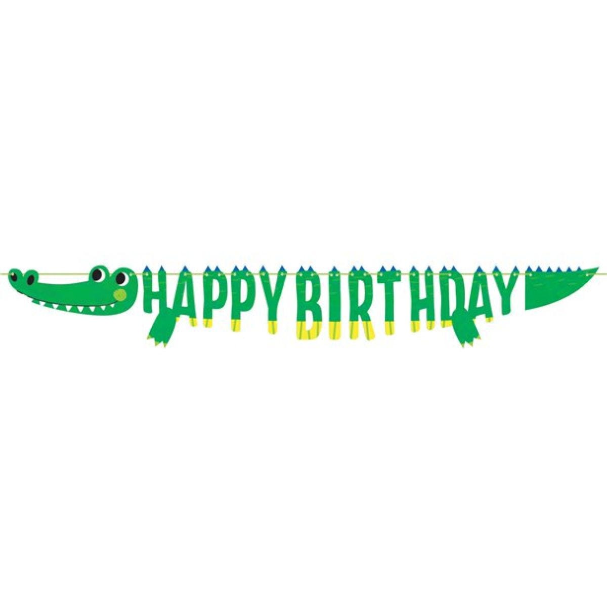 Alligator Happy Birthday Paper Banner - 1.8m