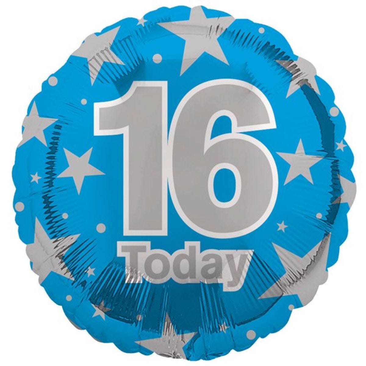 16th Blue Birthday Balloon - 18" Foil