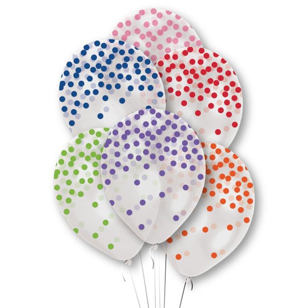 Rainbow Confetti Printed Latex Balloons - 11"