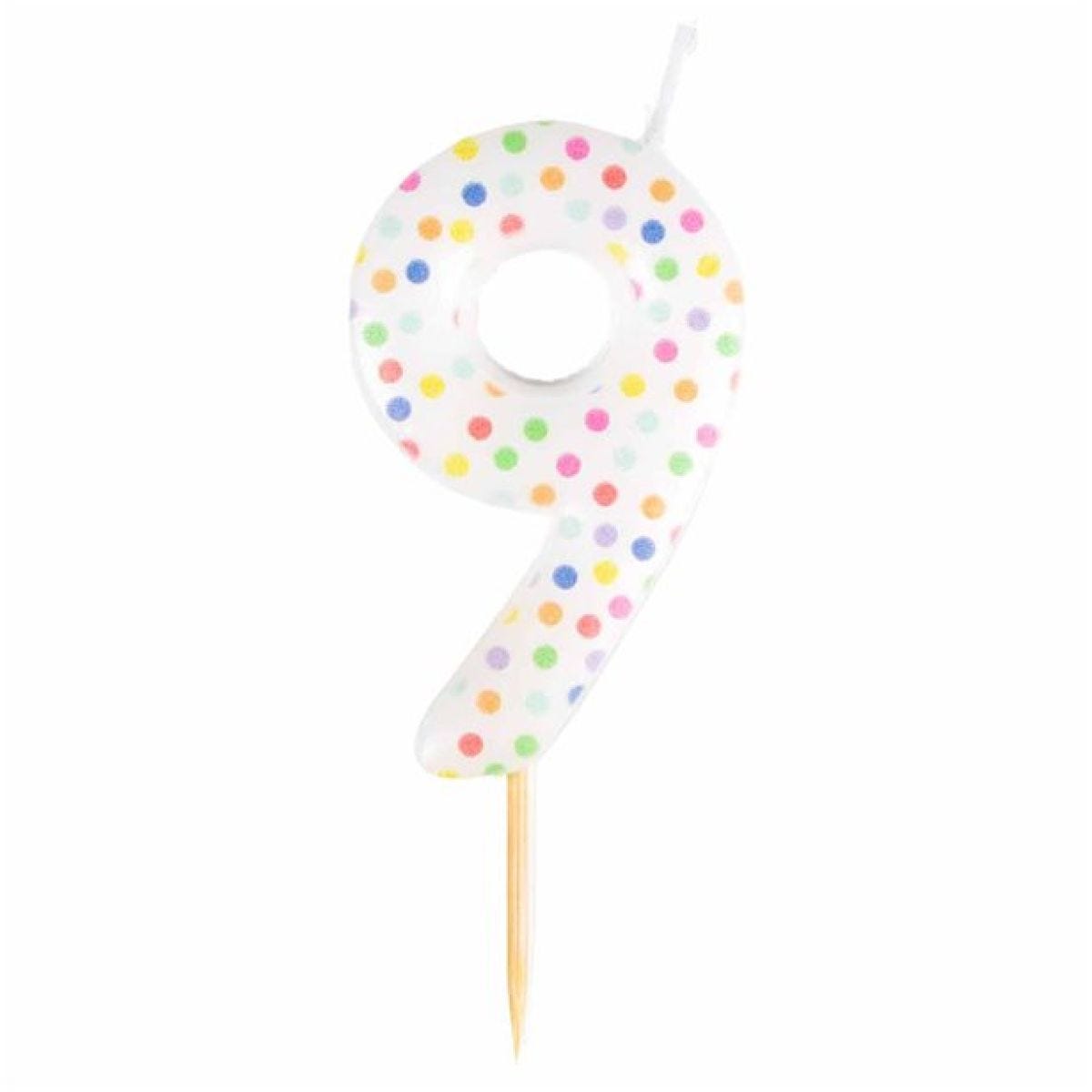 Number 9 Dots Candle