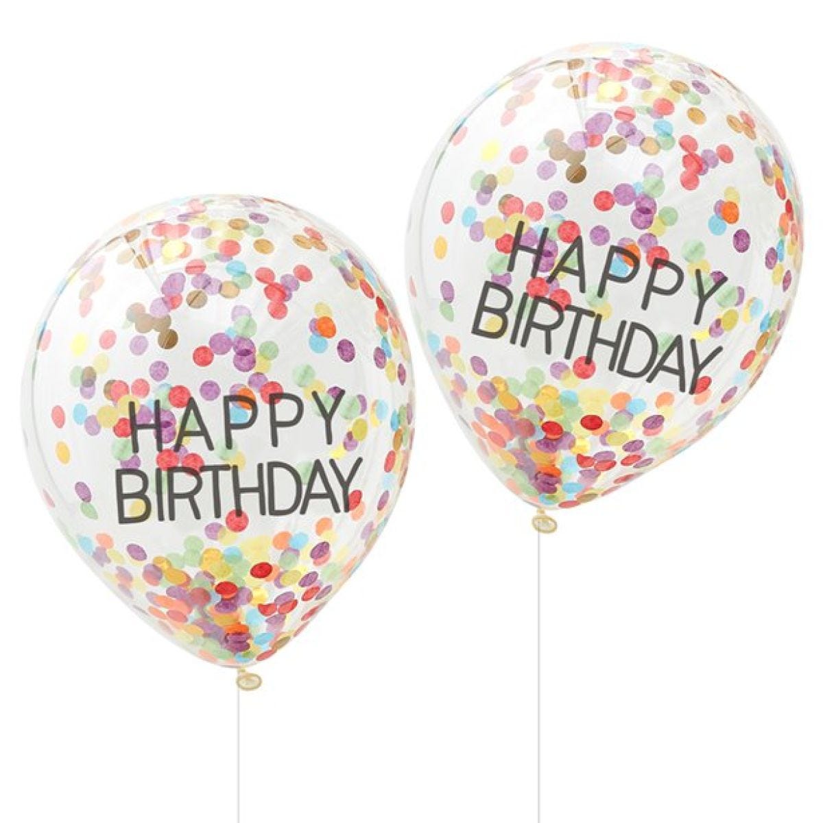 Happy Birthday Confetti Latex Balloons - 12"