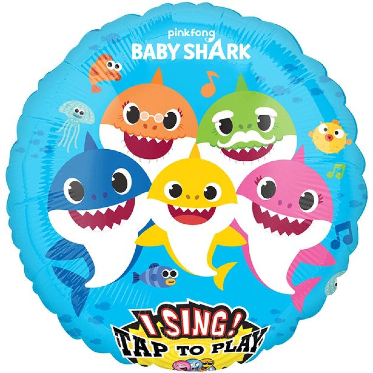 Baby Shark Tap To Sing Foil Balloon - 28"