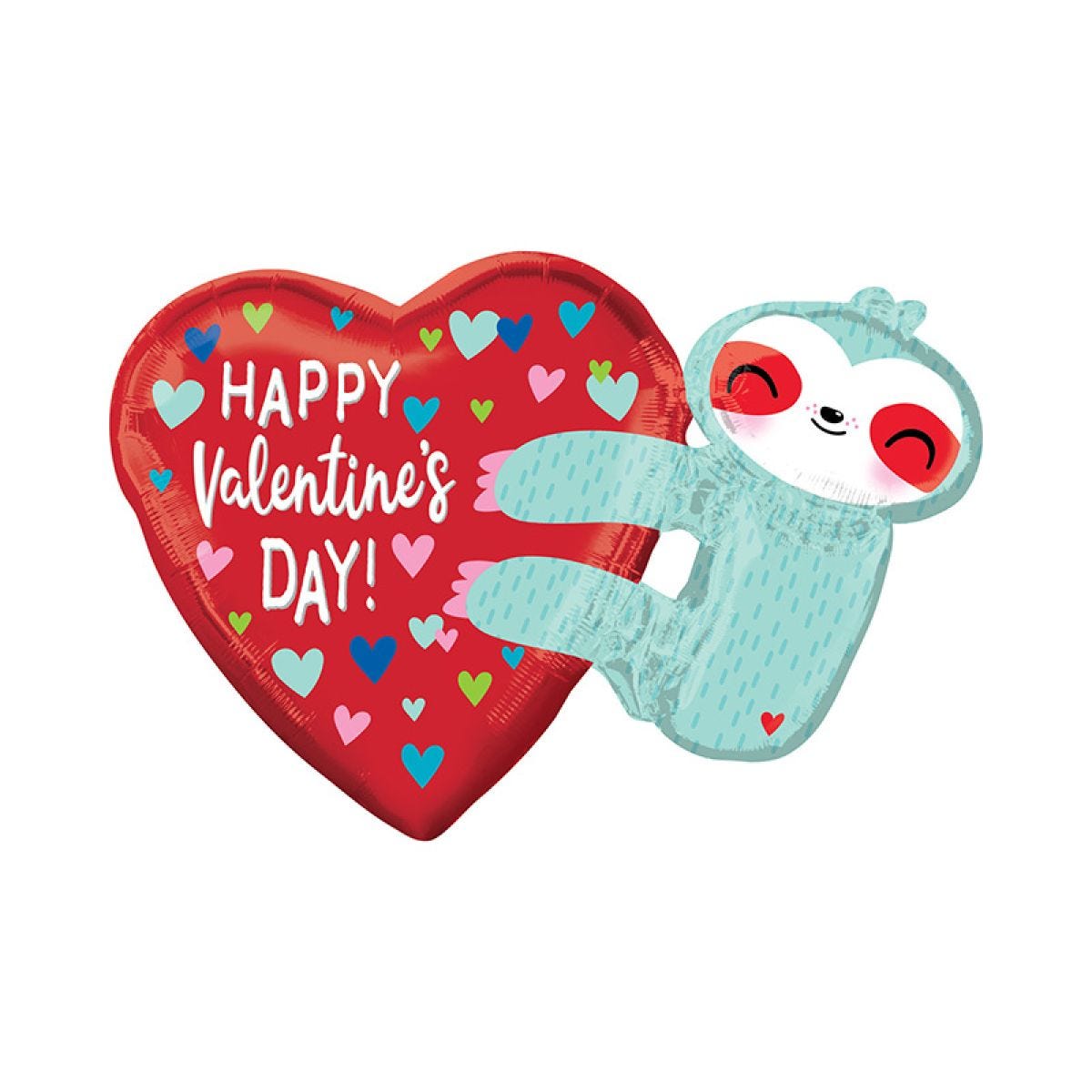 Happy Valentine&apos;s Day Sloth SuperShape Balloon - 30" Foil