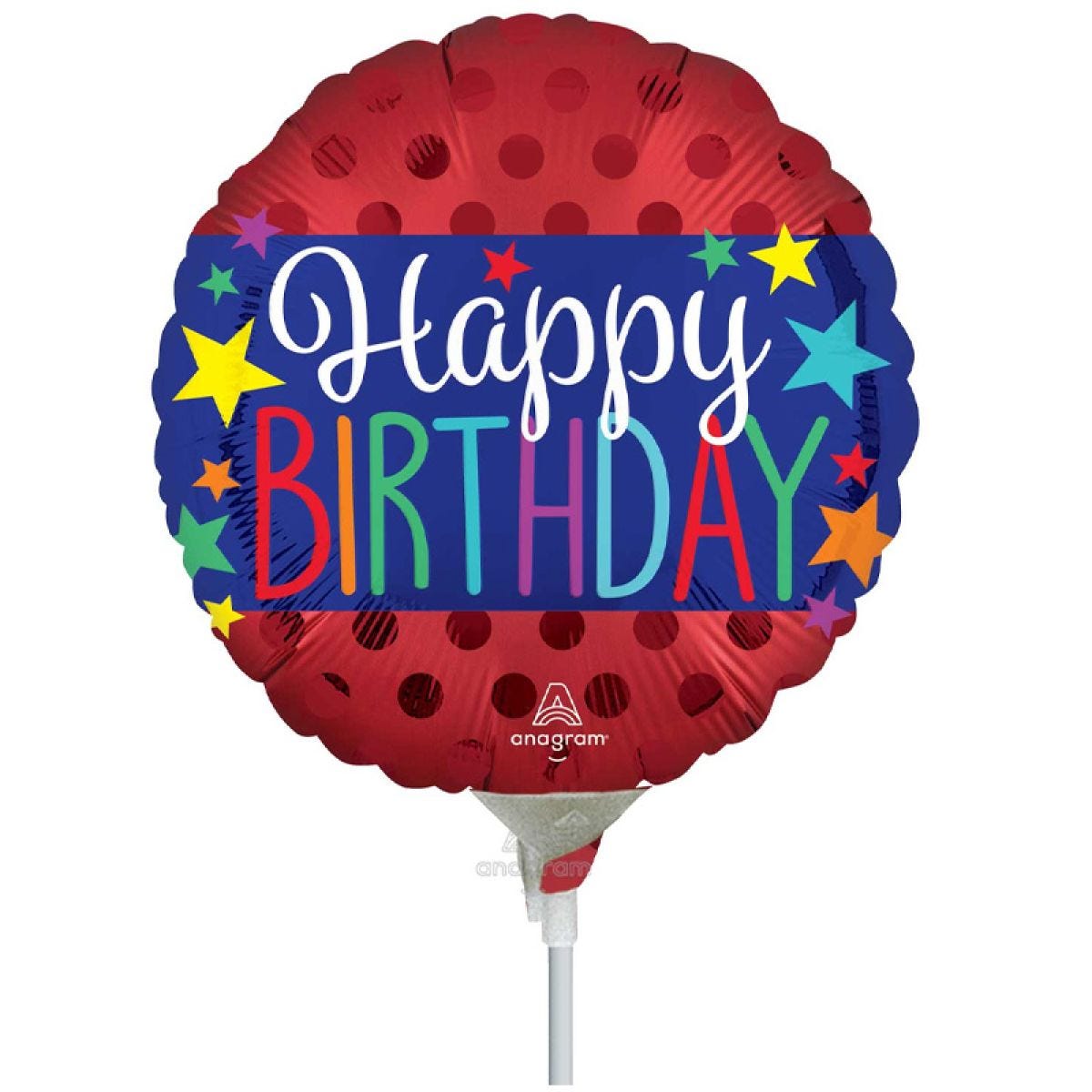 Happy Birthday Banner Mini Airfilled Balloon