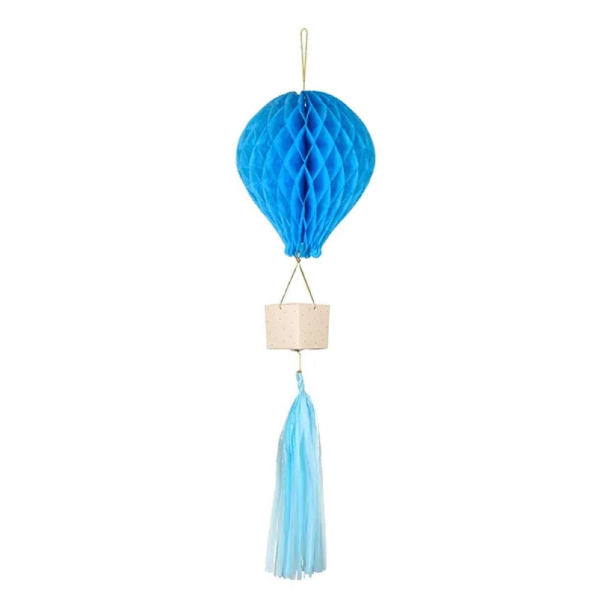 Blue Paper Honeycomb Hot Air Balloon Decoration