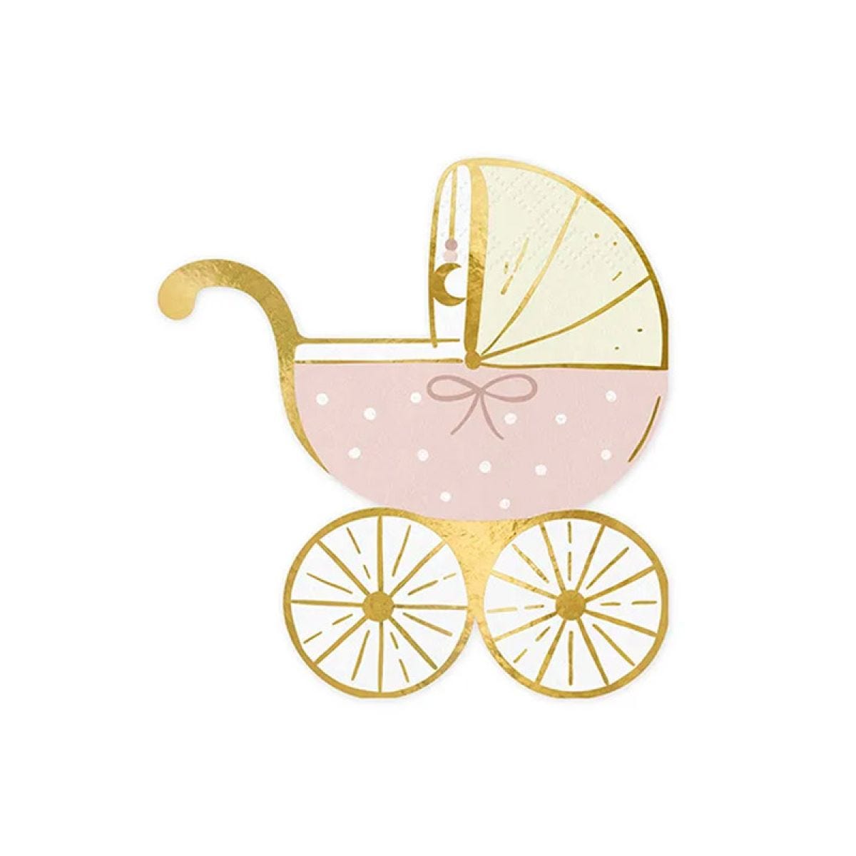 Pink Baby Stroller Napkins - 30cm (20pk)