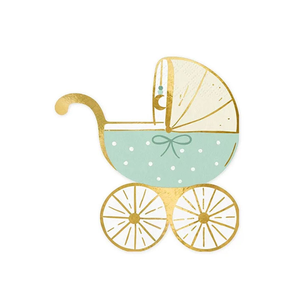 Blue Baby Stroller Napkins - 30cm (20pk)