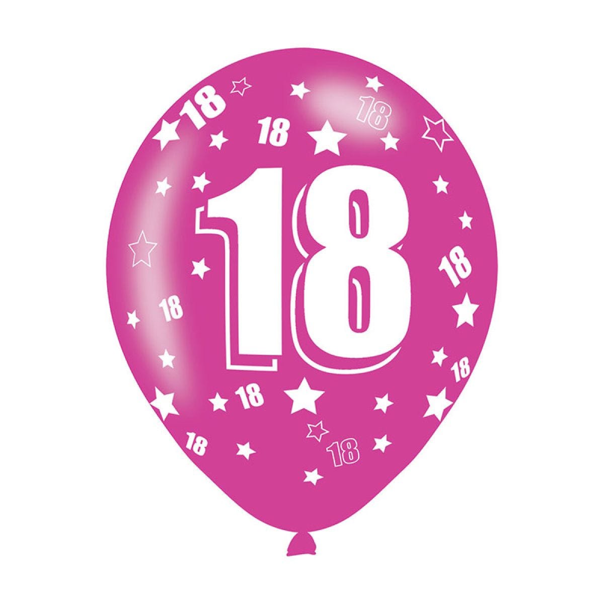 18th Birthday Assorted Balloons - 11&apos;&apos; Latex (6pk)