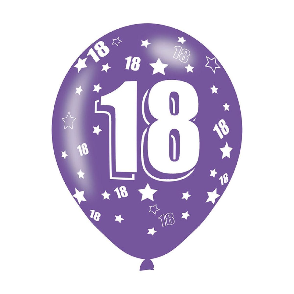 18th Birthday Assorted Balloons - 11&apos;&apos; Latex (6pk)