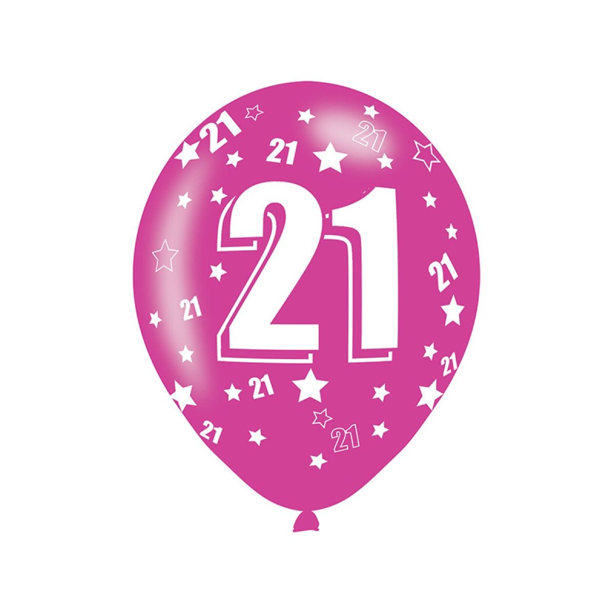 21st Birthday Assorted Balloons - 11&apos;&apos; Latex (6pk)