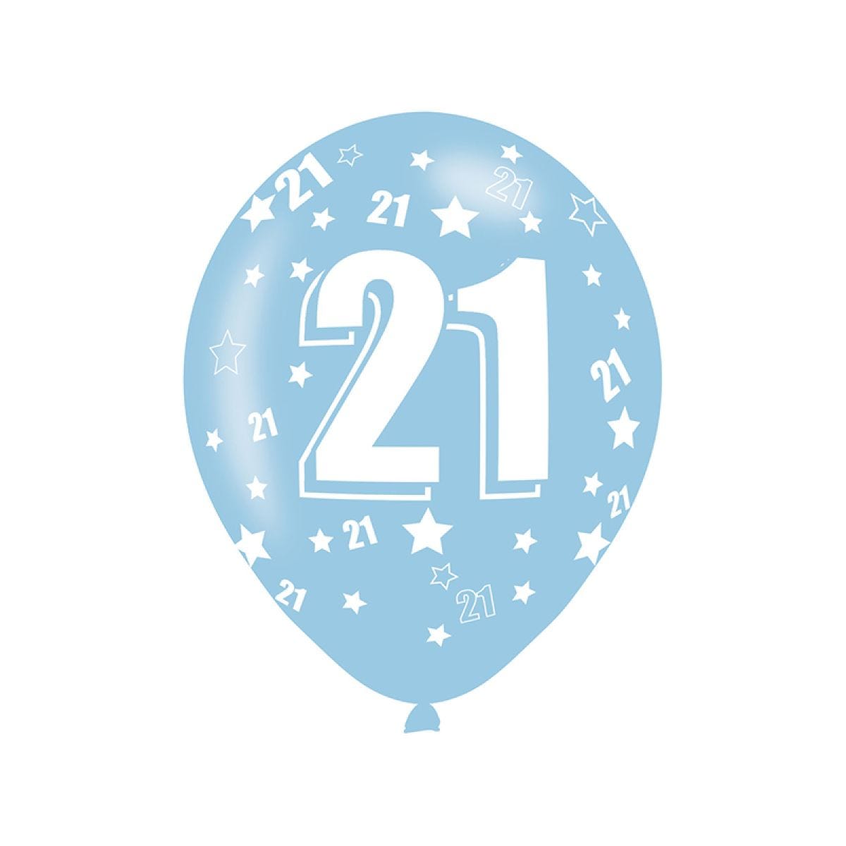 21st Birthday Assorted Balloons - 11&apos;&apos; Latex (6pk)