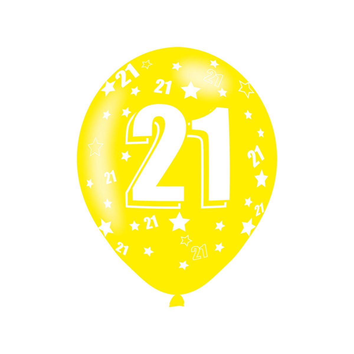 21st Birthday Assorted Balloons - 11&apos;&apos; Latex (6pk)