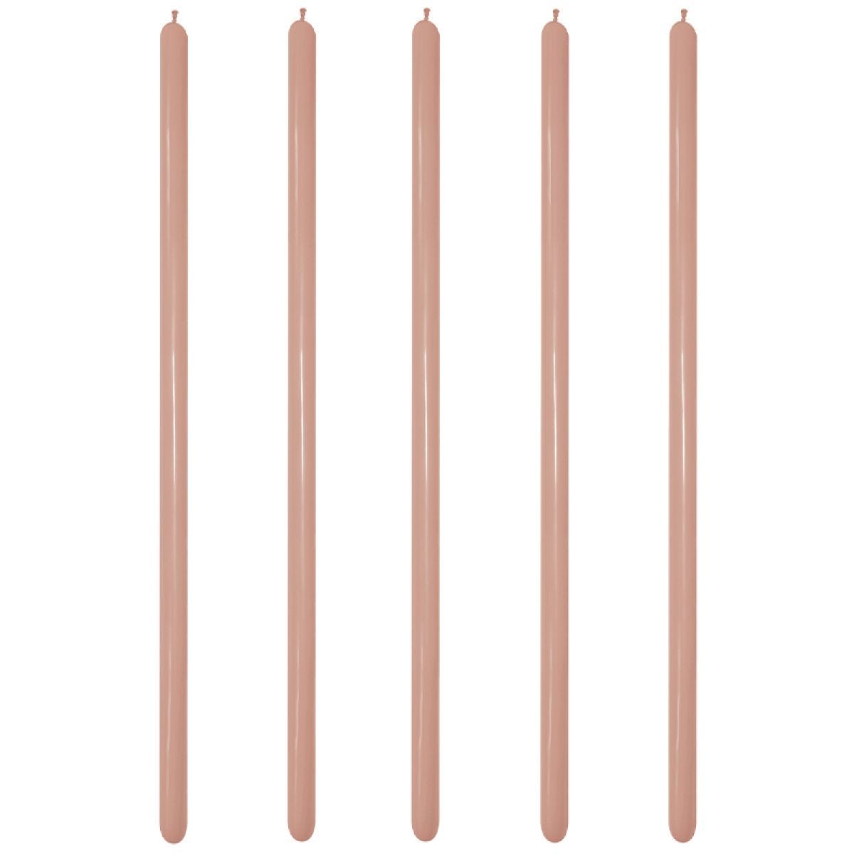 Rose Gold Metallic Modelling Balloons - 260 Latex (100pk)